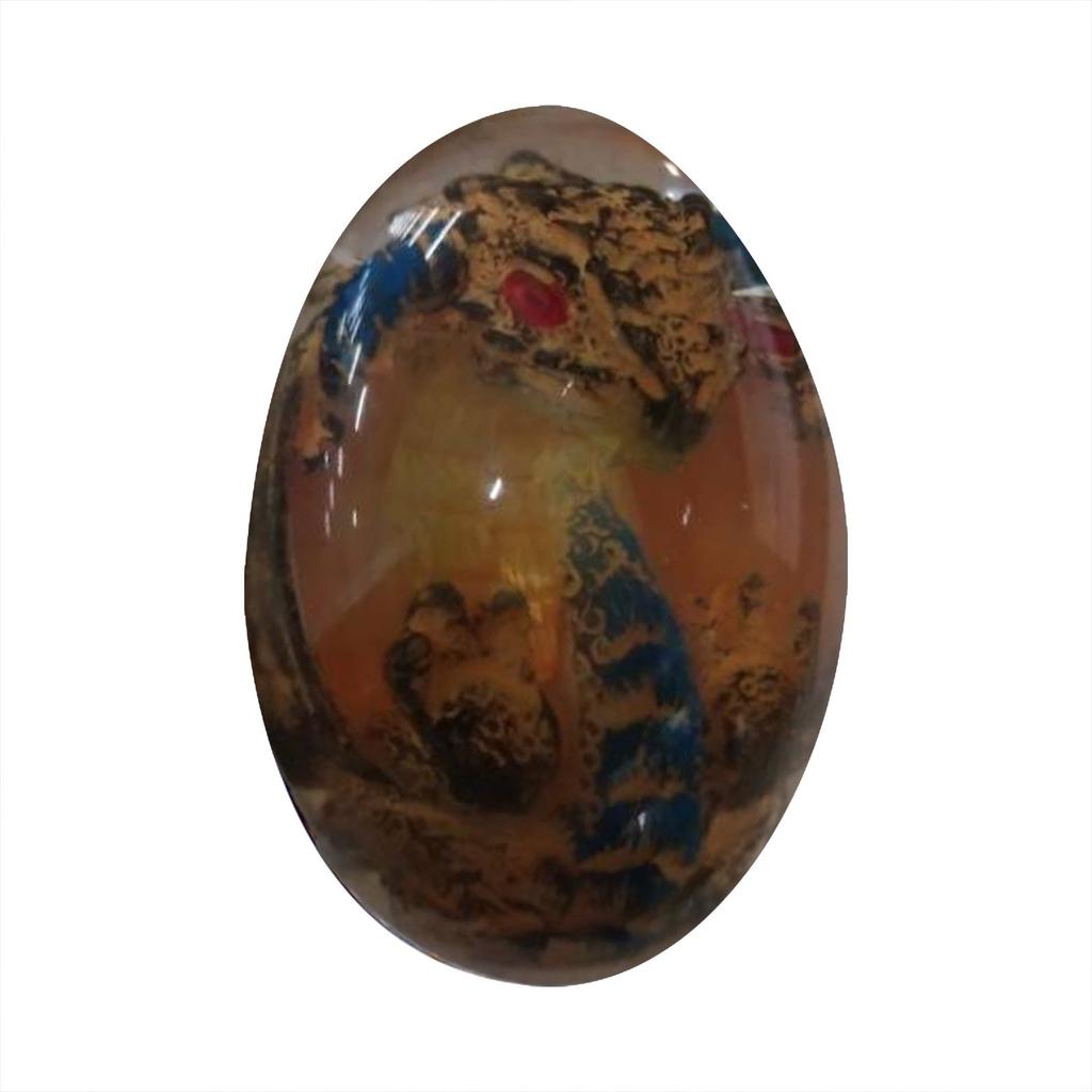 (Sophieles)Adornos de escritorio de escultura de resina de huevo de dragón transparente de cristal de ensueño