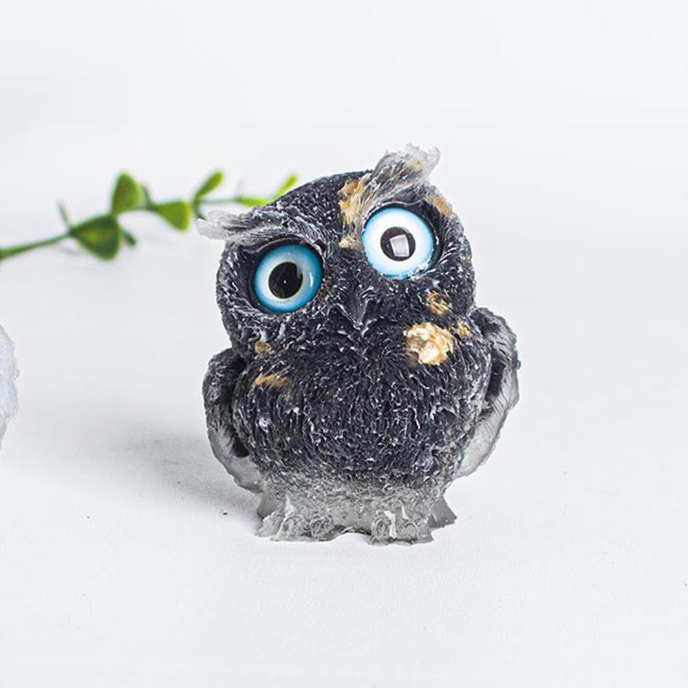Natural Crystal Owl Car Ornament For Office Desk Decor Gift For Kids