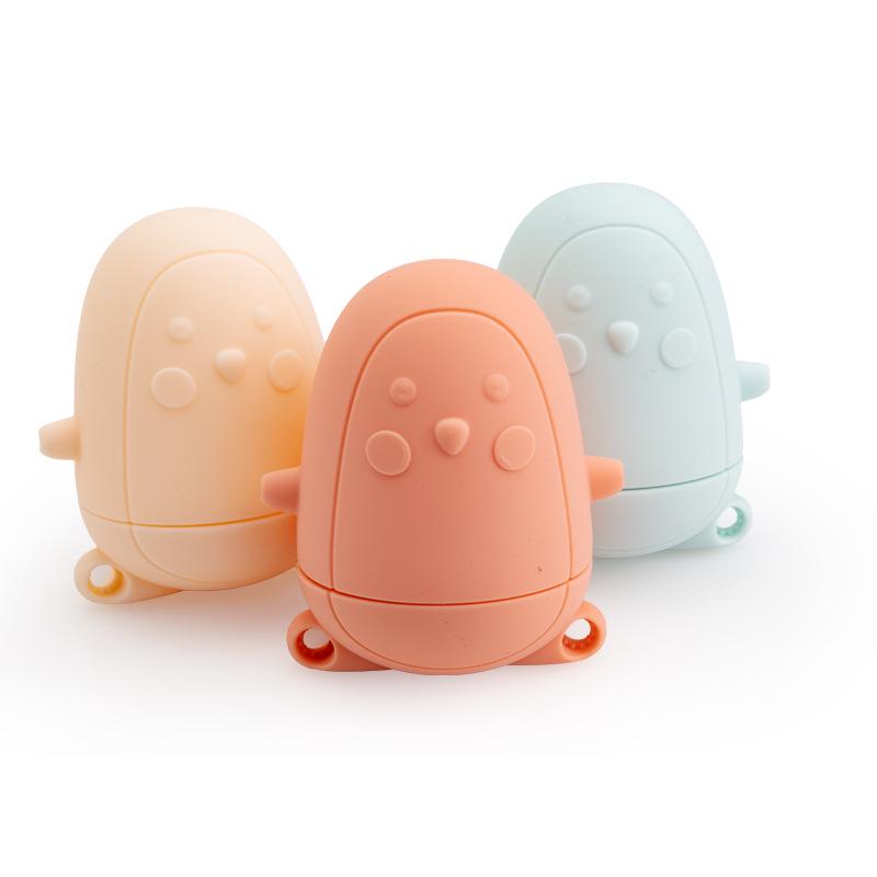 Silikon Pinguin Baby Badespielzeug - Lebensmittelqualität, Quetschdesign für Kinder