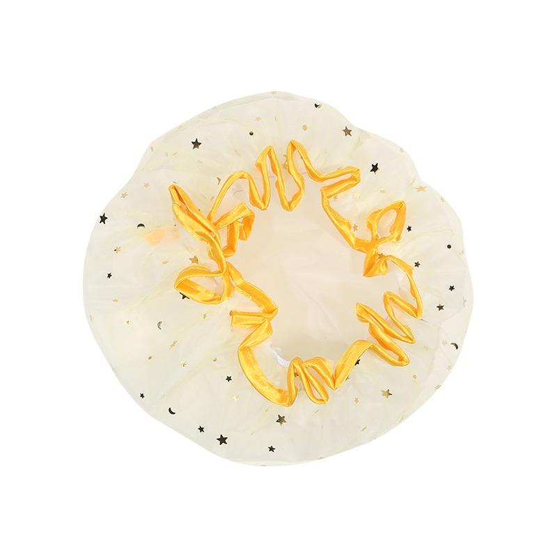 Waterproof Shower Cap For Women Thicken Elastic Bath Hat Oil Proof Kitchen Hair Salon Sanitary Hat Cute Bathroom Accessories Shower Supplies