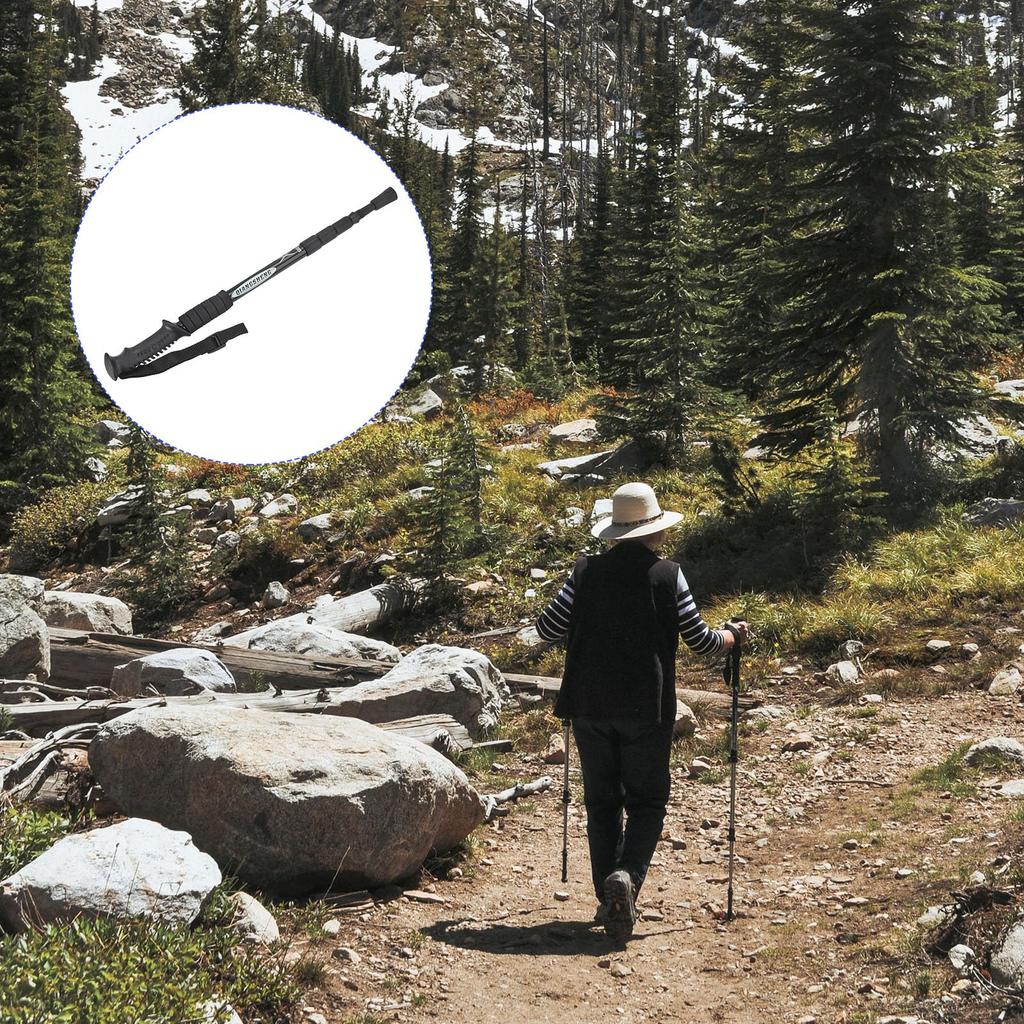 METERXITY Trekking Poles - Folding Hiking Walking Sticks with Mud Basket, Telescoping, Unisex Backpacking (21-43"), Black