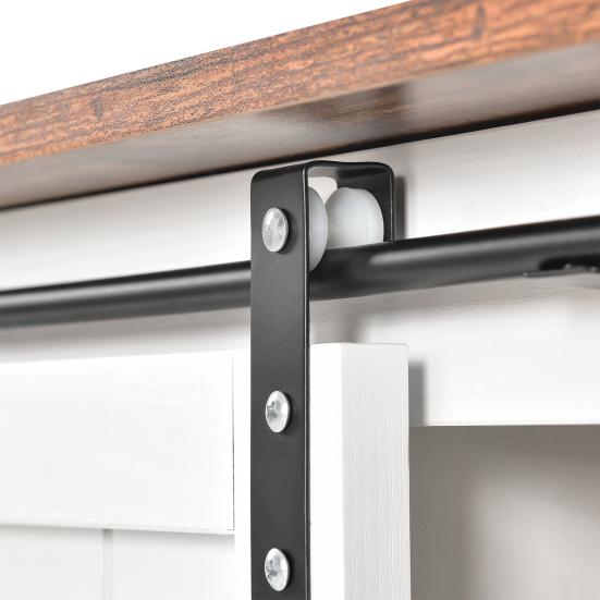 TV Stand with 2 Doors Industrial Solid Wooden Retro Living Room Hallway TV Cabinet Console Table Home Improvement