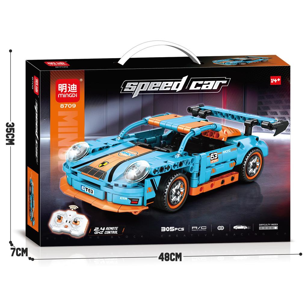 Mindy 1:18 Remote Control Car Model 2.4G Technology Car Assembly Building Block Boy Gift Racing Toy Building Block Car