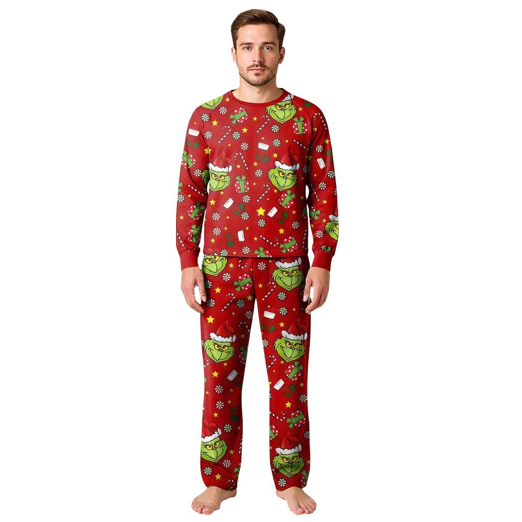 Christmas Prints Family Matching Long Sleeve Tops+Pants Set Family Matching Sets