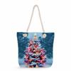 Multifunctional Christmas Printed Thick Rope Shoulder Beach Bag Casual large capacity handbag 7603