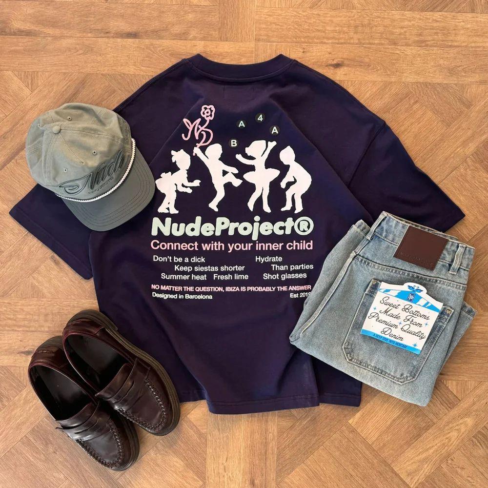 Neuer Heißer Verkauf Trendiges Bedrucktes Nude Project Herren Damen Urlaubs Designer T-Shirt Marken Street Baumwolle Oversized Kurze Ärmel Oberteil