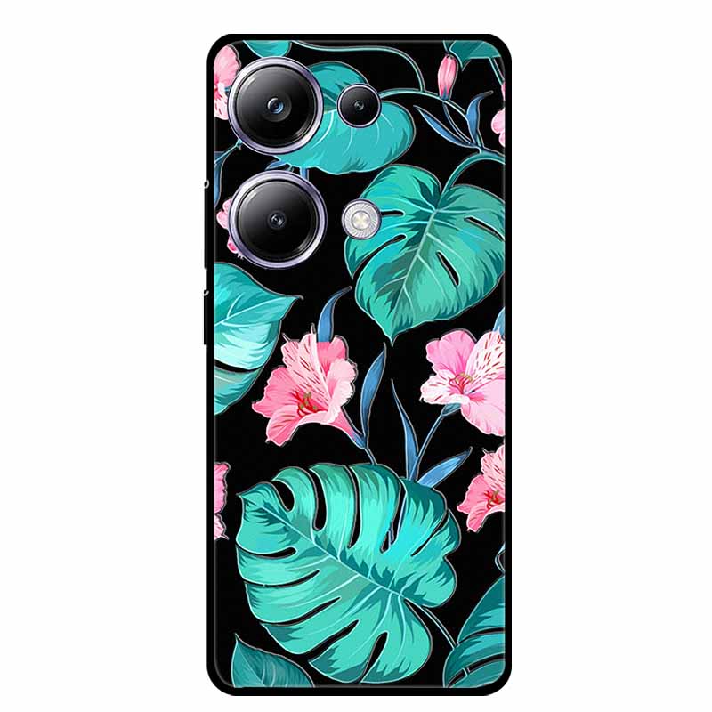 3D Emboss Case For Xiaomi Poco M6 Pro Phone Case Flower Silicone Soft Back Cover For Xiaomi Poco M6 Pro Case PocoM6 M 6 Pro Capa