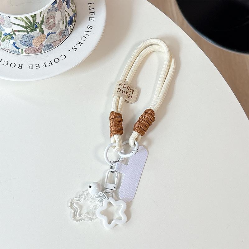 Dopamine Color Hollow Star Mobile Phone Case Clip Portable Rope Bold Braided Rope Lanyard Anti-Drop And Anti-Lost Keychain