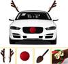 Christmas Deer Antler Car Decoration Kit Reindeer Horn Ornament Gift Set for Holiday Car Exterior Accessories Pendant Use