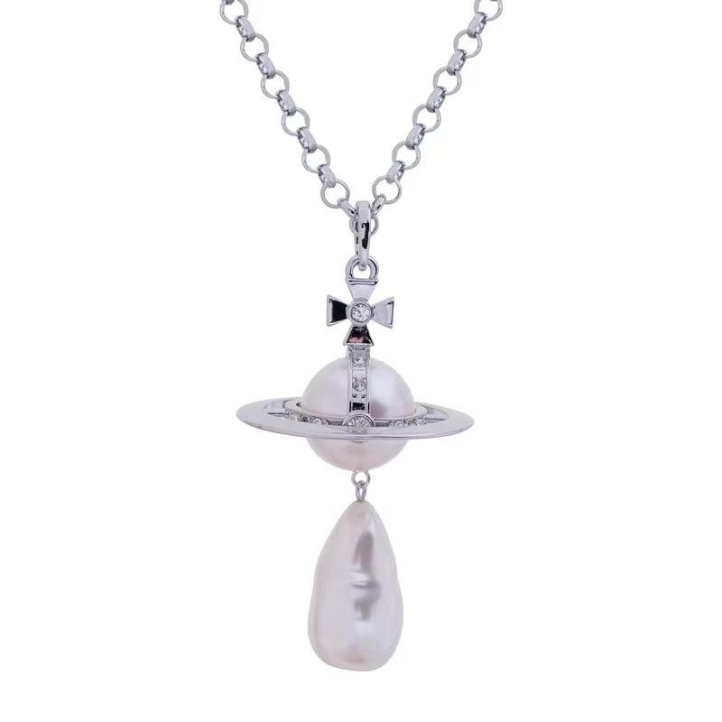 Collana Saturno in Perle d'Acqua Dolce Barocche Imperatrice Vedova - Stile Retro Europeo/Americano per Donne
