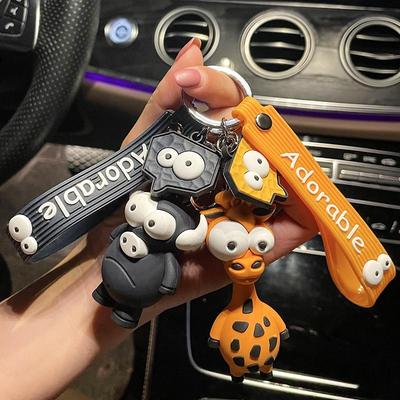Creative Cartoon Elephant Keychain: Cute Pop-Eyed Pendant and Bag Charm