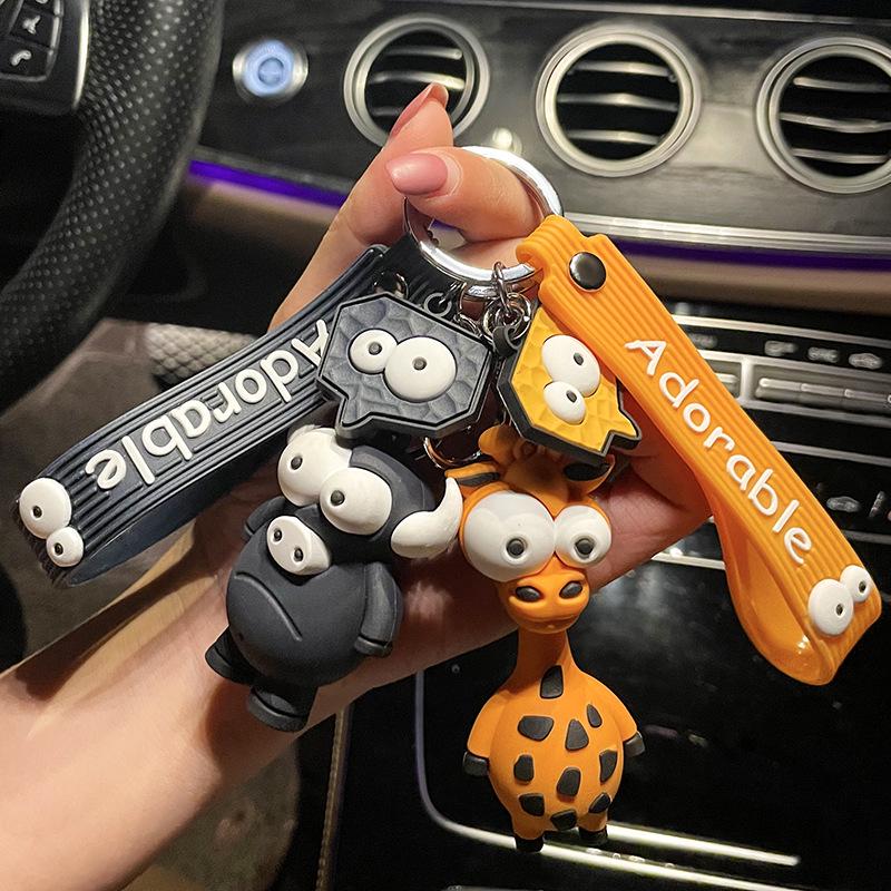 Kreativer Cartoon Elefant Schlüsselanhänger: Niedlicher Kulleraugen-Anhänger und Taschenanhänger