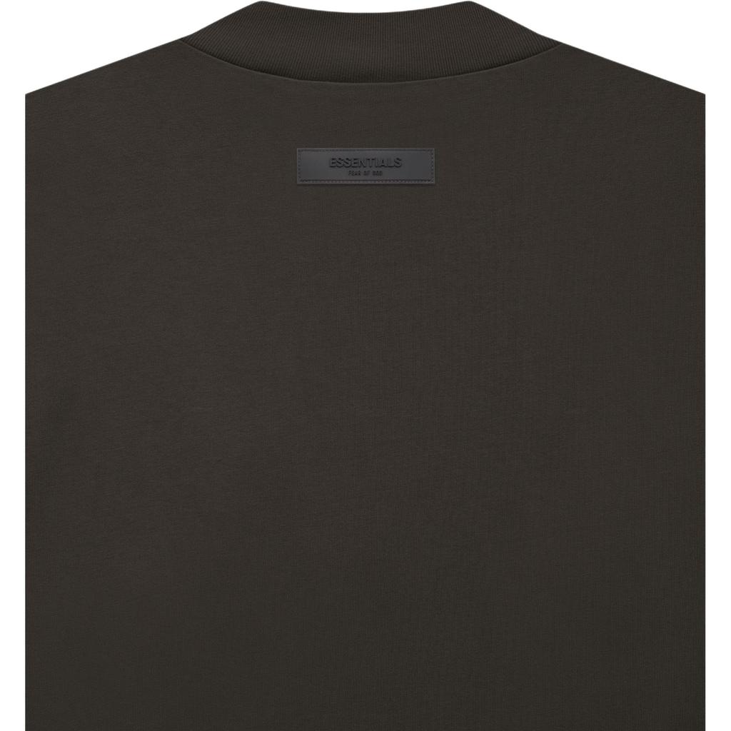 Fear of God Essentials Womens Short Sleeve Tee Off Black Solid Color Letter Logo Print Round Neck Women Tops Gray-Black FOG-FW22-680