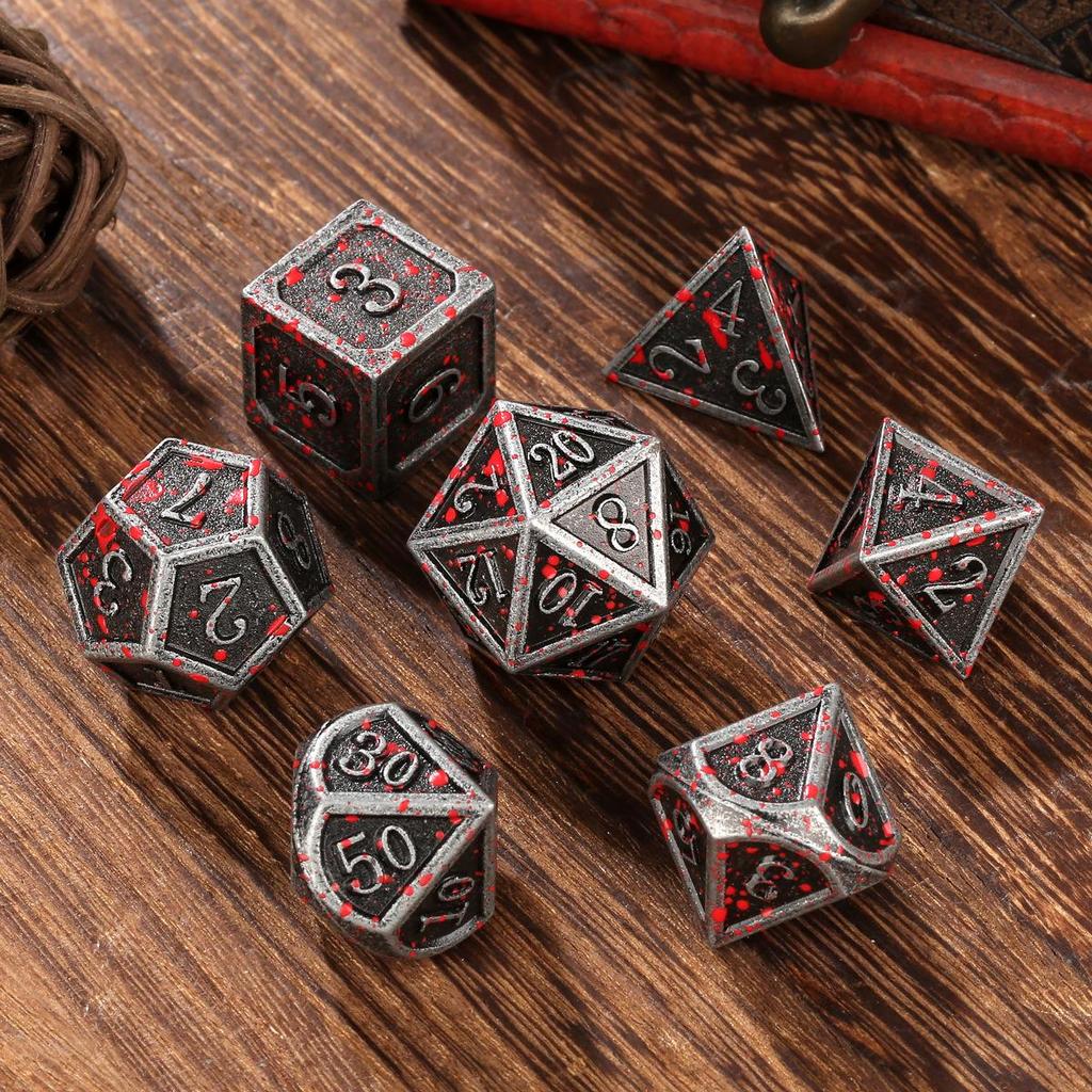 Hot Metal DND Polyhedral Dice Set for Tabletop RPGs