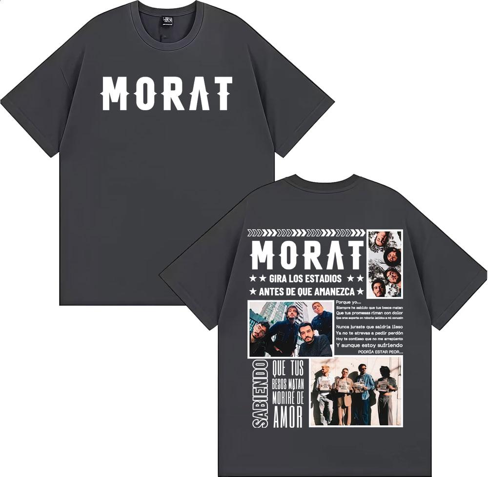 2025 Summer Band Morat Asuntos Pendientes Tour Tshirt Male Harajuku Hiphop Street Tshirt 100 Cotton Oversized Tshirt