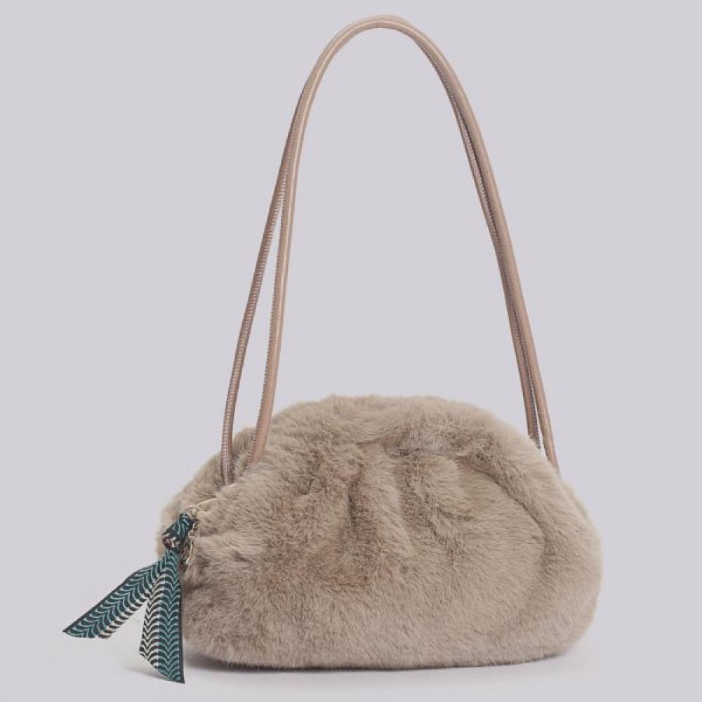 Lala Fur Clutch Crossbody Bag   Ivory  Lala2f140 