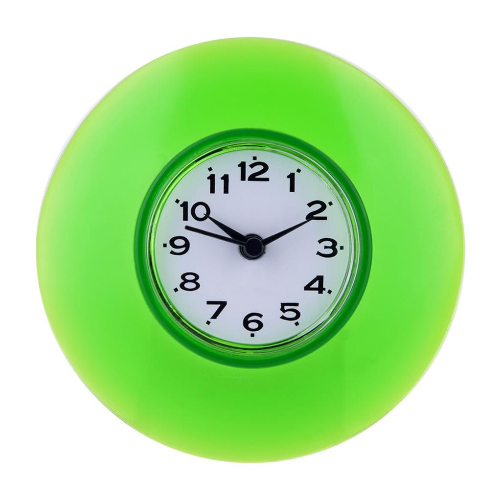 Bathroom Kitchen Mirror Suction Wall Clock Shower Waterproof Quartz Clocks Decoration White
