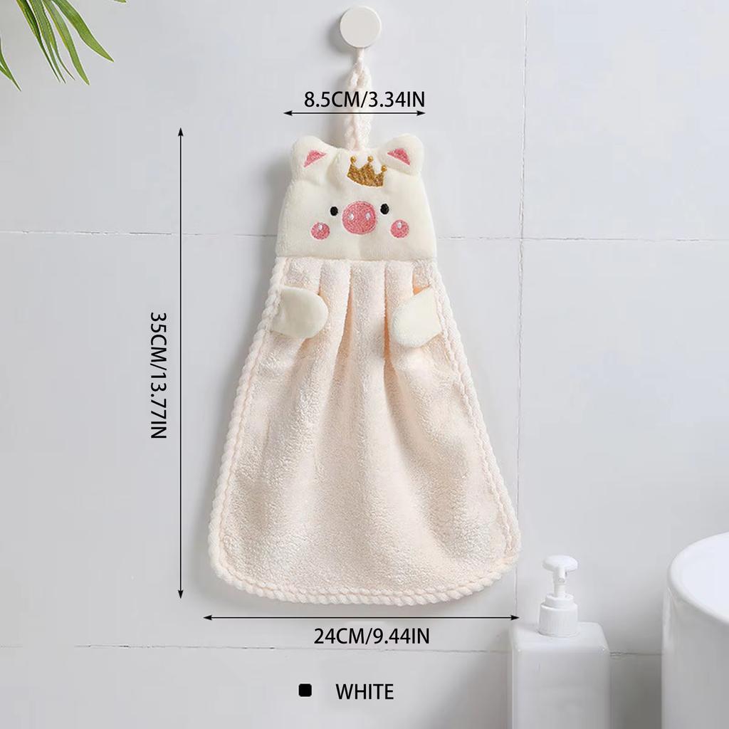 Roztomilý prasátko ručník na ruce domácí korálové sametové froté ručníky do koupelny kuchyně měkké závěsné poutka rychleschnoucí savé utěrky ručník
