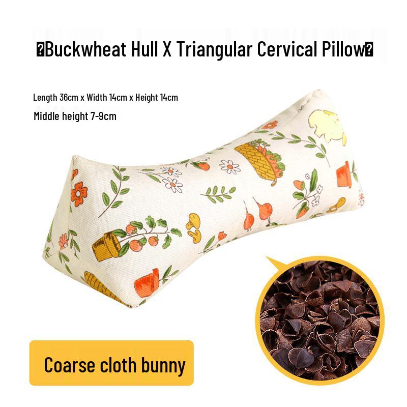 Buckwheat Husk Neck and Back Support Triangle Pillow Little Rabbit Triangle Pillow