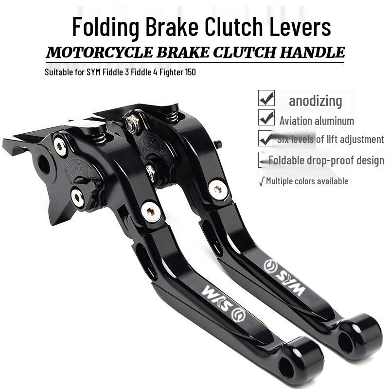 

Adjustable Brake & Clutch Levers for Sym Fiddle 3, Fiddle 4, Fighter 150 Titanium-Titanium-Orange