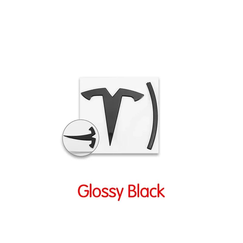 CQPKJ1 For Tesla- Car Front Emblem Rear Trunk Emblem Suitable for Model 3 Mode Y metal logo replacement rear and rear logos blackening