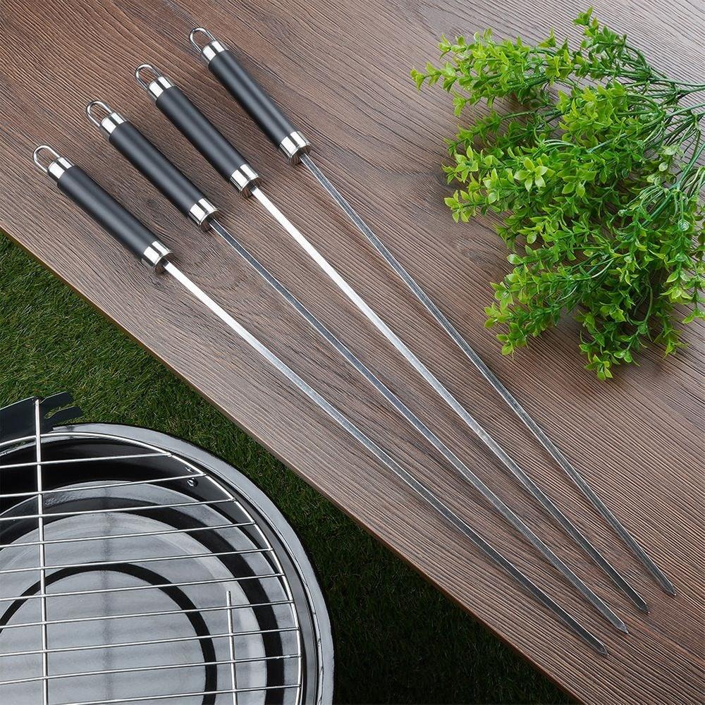 4x Steel Skewers Steel Skewers for Grilling Skewers 47 cm
