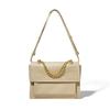 Cowhide Mailman Female Messenger Bag, New Commuter Niche Texture Single Shoulder Large Capacity Chain Stray Bag