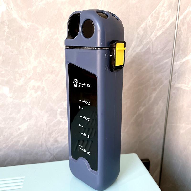 

Plastic Straw Water Cup Water Simple Bottle Rectangular Cup Water Bottle Cute Adult Portable Fall Resistance High Color Value 350ml