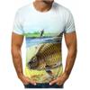 Beautiful Carp Fishing 3D All Over Print Men's T-shirt Summer Harajuku Casual Fashion Short Sleeve Top Sports Outdoor Fishing Enthusiast Clothing