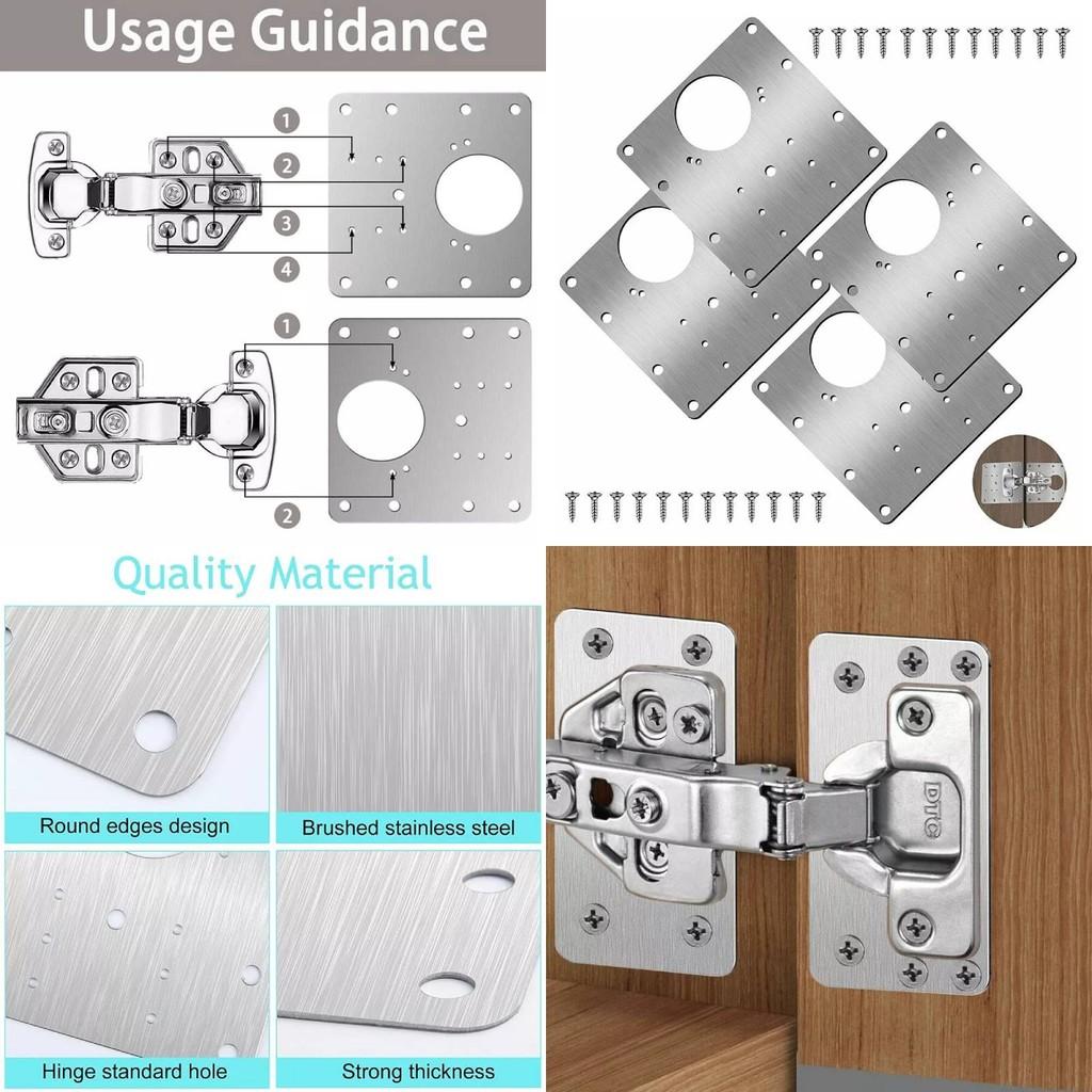 Versatile Stainless Steel Hinge Repair Plates For Modern Cabinet Door Applications