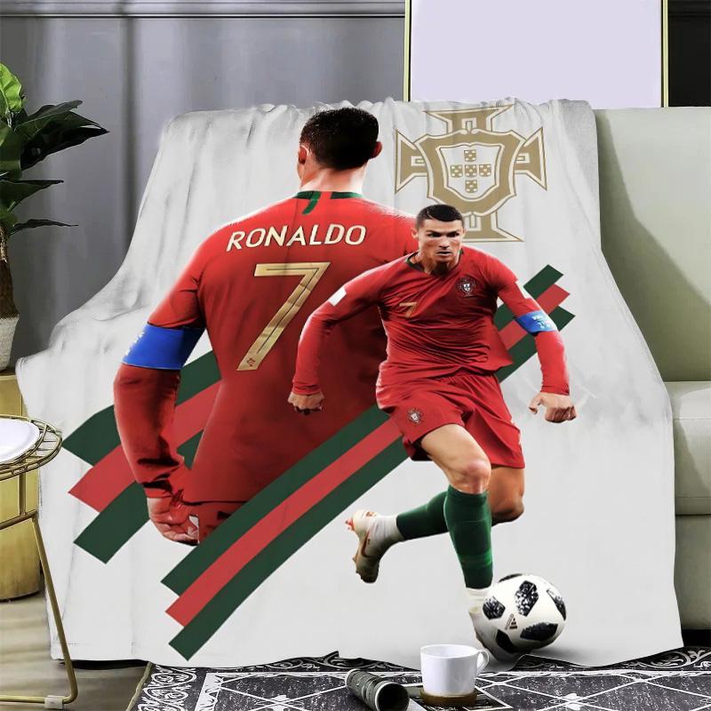 Football Star Printed Picnic Blankets R-ronaldo M-Messis Warm Blanket Soft and Comfortable Blanket Home Travel Birthday Gift