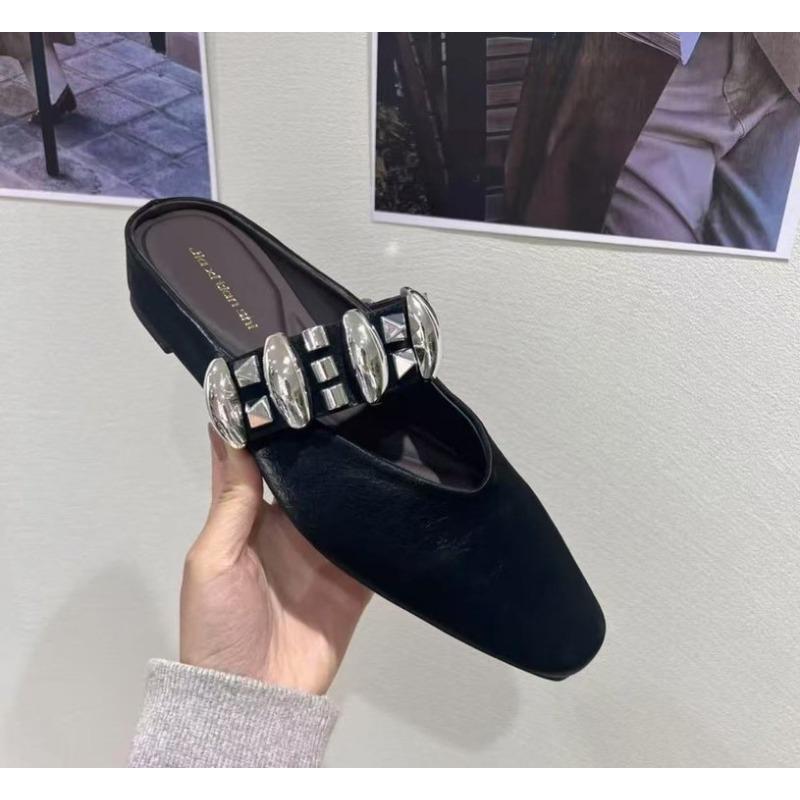 

Fashion Summer 3cm Elevator Insoles Heeled Mules Shoes for Women Black Suede Shiny Diamond Chain Sexy Party Sandals Slingbacks 35 чёрный