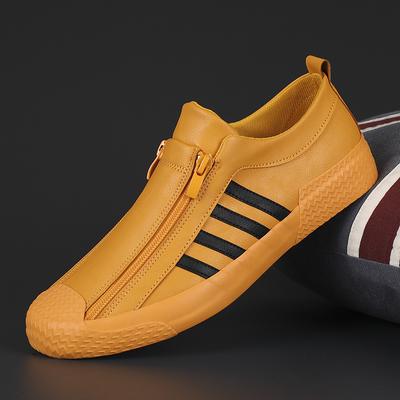 Buty sportowe casual na wiosnę Buty męskie Białe buty Zapinane na zamek Uniwersalne Muszlowy nosek Buty męskie Miękka skóra Modne buty