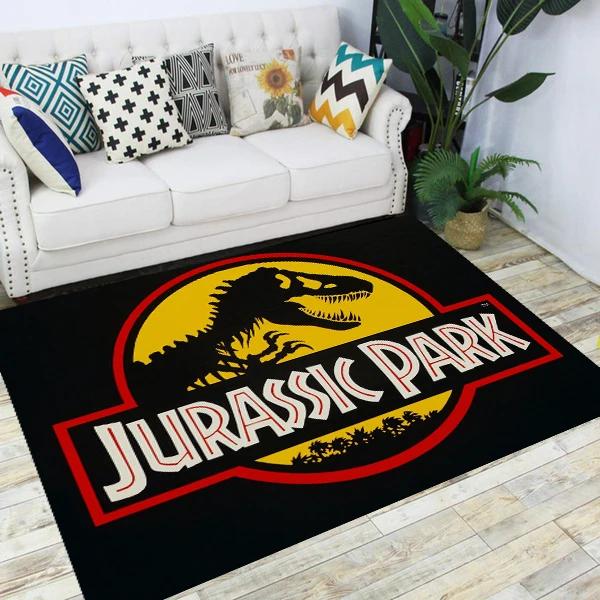 Jurassic Park Dinosaurier-Cartoon-Teppiche, rutschfester Teppich für Wohnzimmer, Schlafzimmer, Fußpolster-Dekoration, Kinderspiel-Bodenmatte
