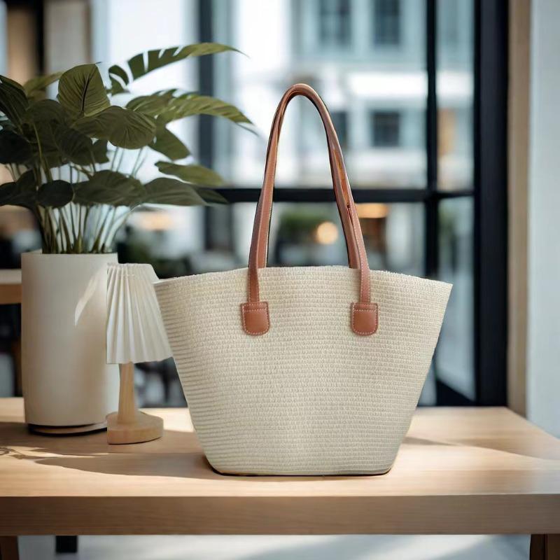 Straw bag women's summer bag fashion tote bag large capacity woven bag bucket bag women's bag