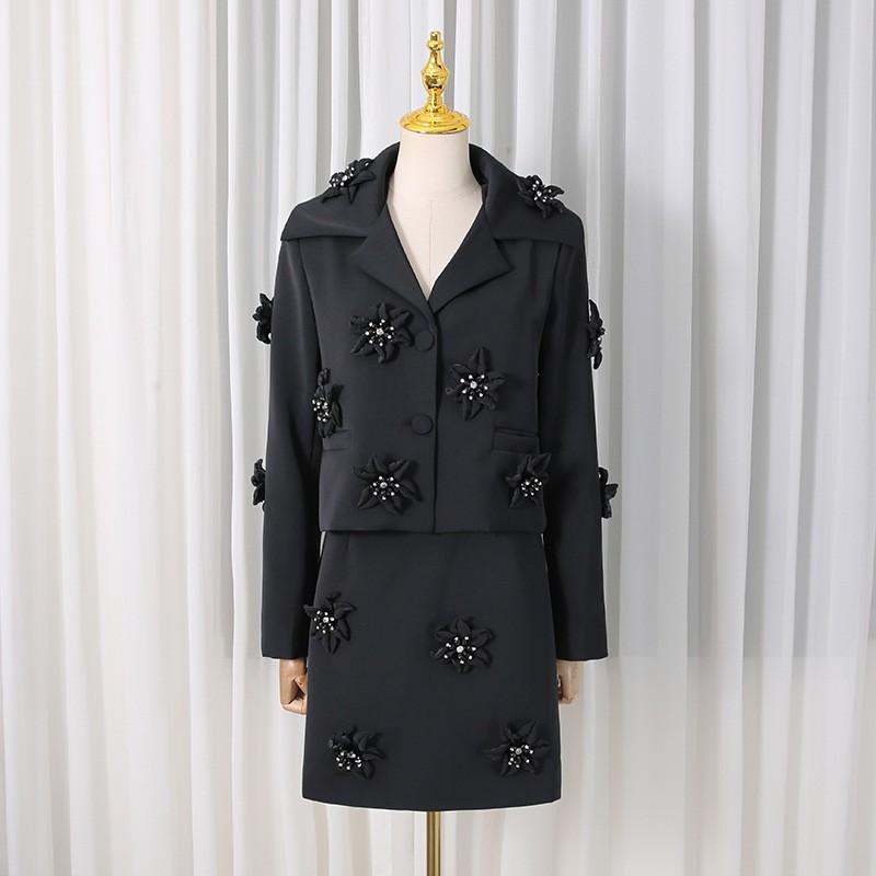 Design Three-dimensional Decoration Two-piece Women s Suit Skirt Women M чёрный