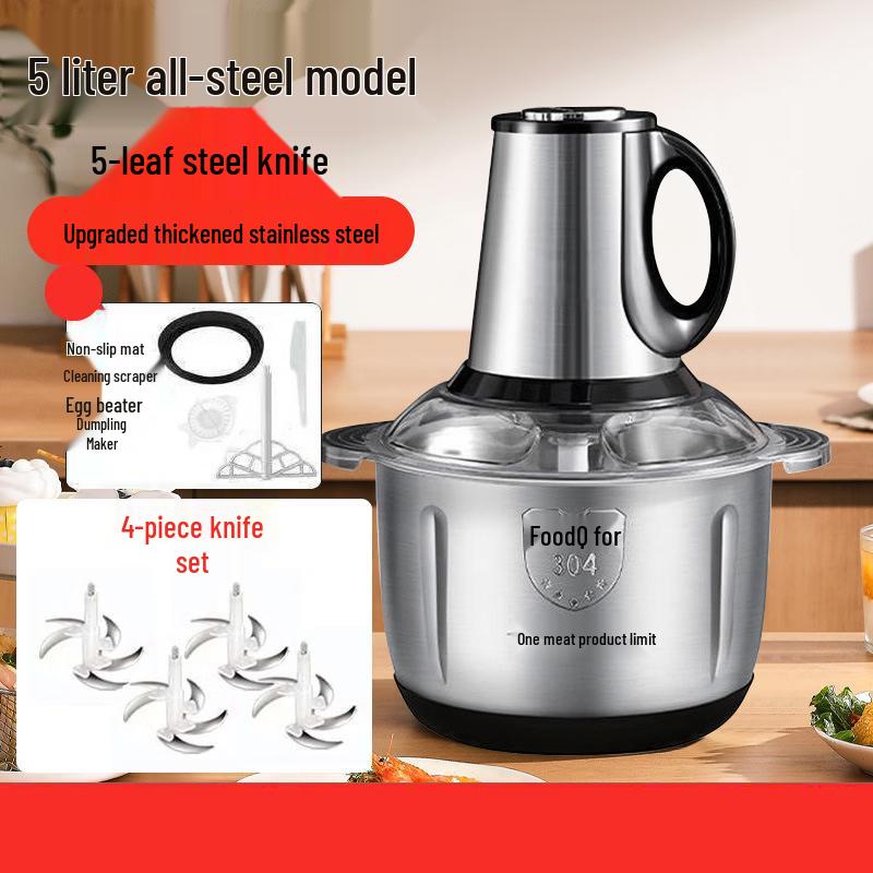 ZISIZ 5L Stainless Steel Electric Meat Grinder