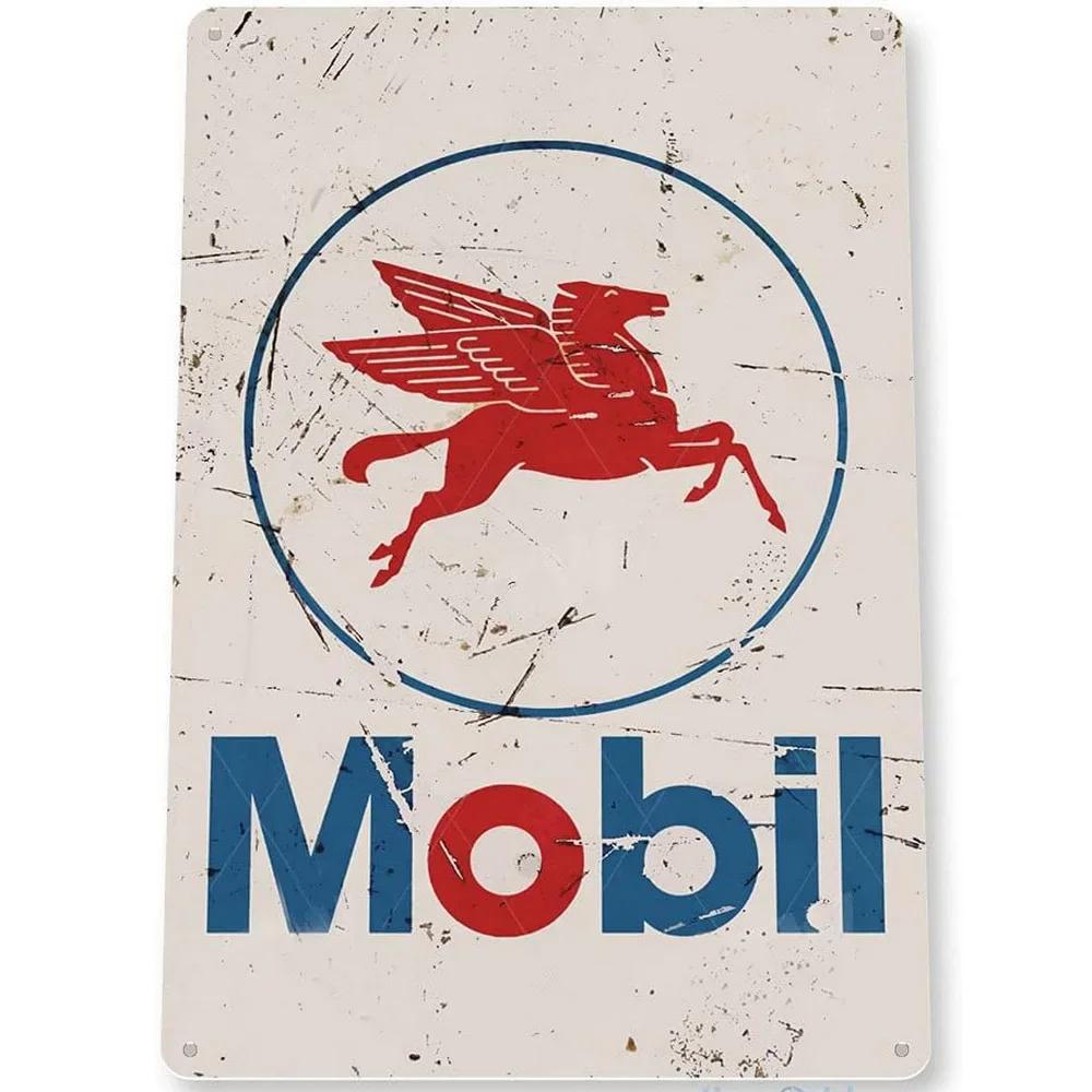 Vintage Metal Tin Signs Gulf Esso Agip Texaco Sinclair Mobile Man Cave Plate Motor Oil Garage Wall Stickers Gas Decor Plaque