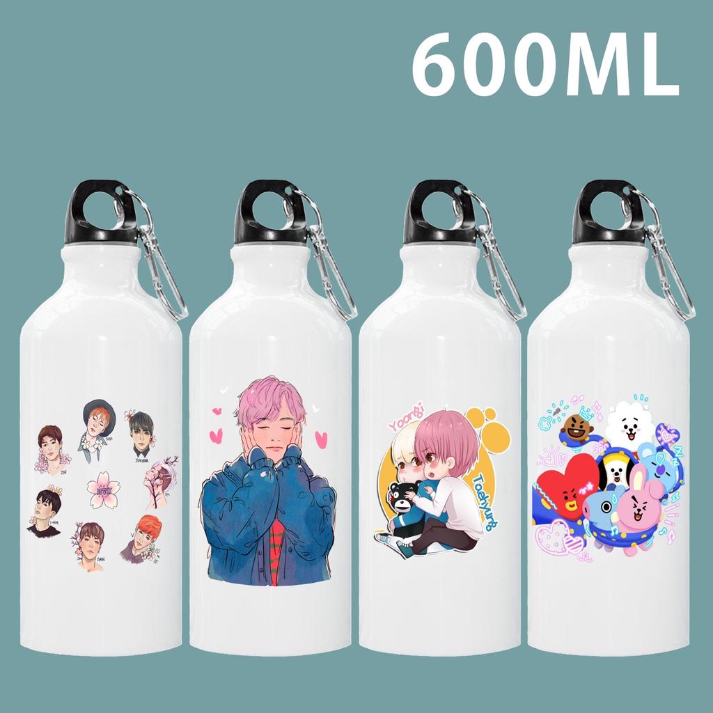 2020 Aluminum 500ML Water Bottle Candy Color Cute Cartoons Outdoor Travel Sports