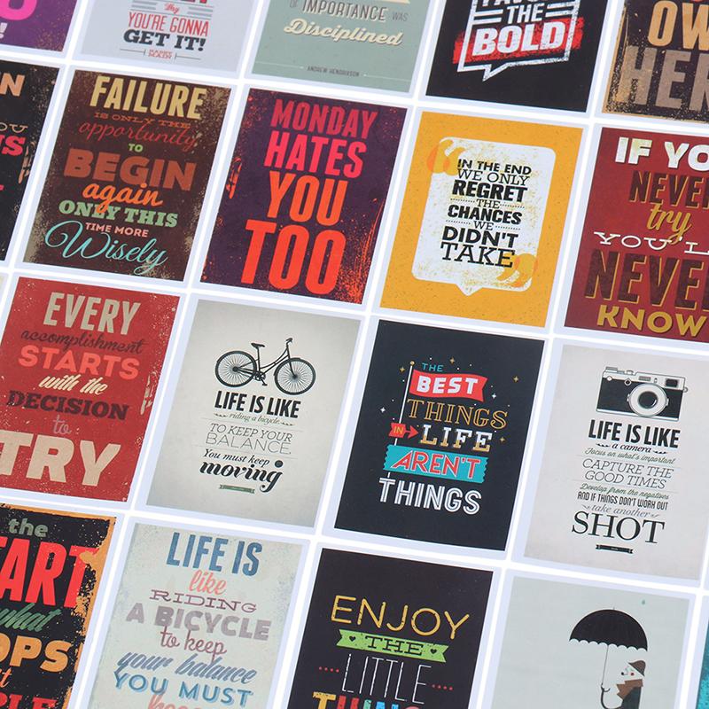 25Pcs Motivational Life Quotes Diary Stickers Skateboard Laptop Luggage Decals