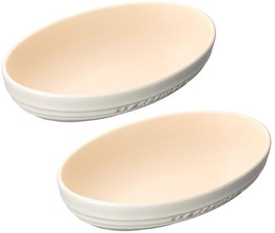 Le Creuset Oval Bowls, 23 Cm, White Lustre, Heat-Resistant, Microwave-Safe, and Oven-Safe, Set of 2, Wedding Gift, Anniversary Gift, Bridal Gift,