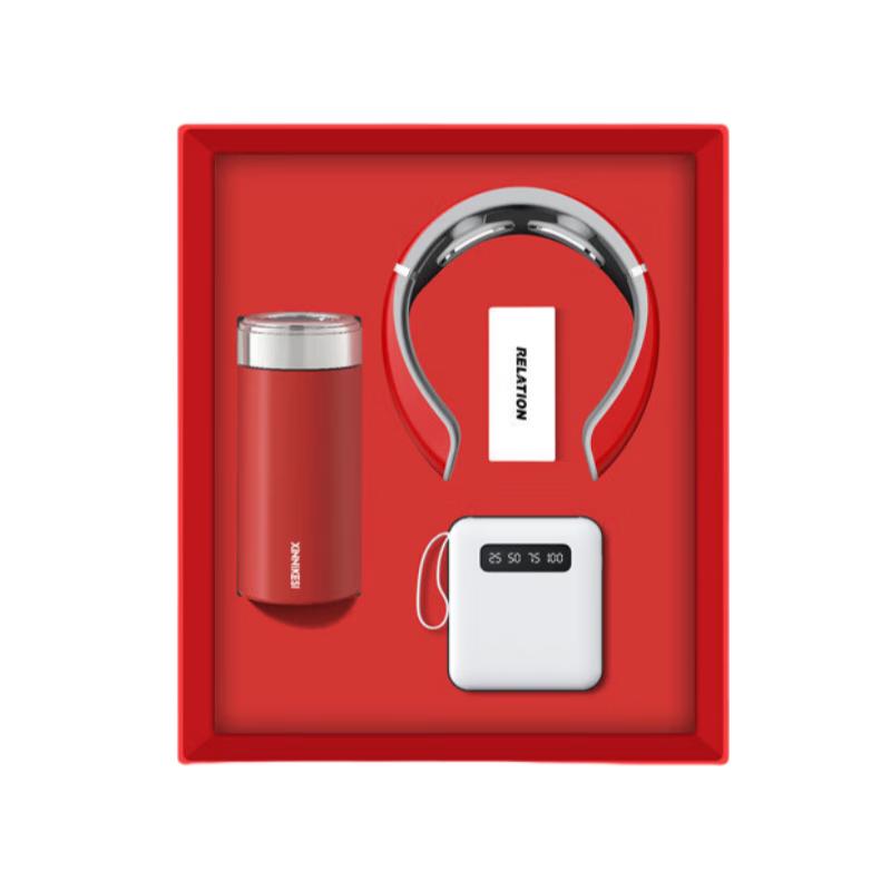 Smart Travel Gift Set with Insulated Mug, Power Bank & Massager