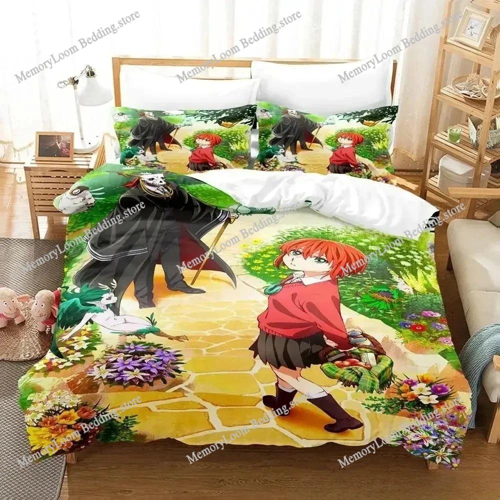 Home Textile Cartoons Fun Mahou Tsukai no Yome Duvet Cover Pillow Case Boy Girl Bedding Set King/Queen/Twin Size Soft Polyester