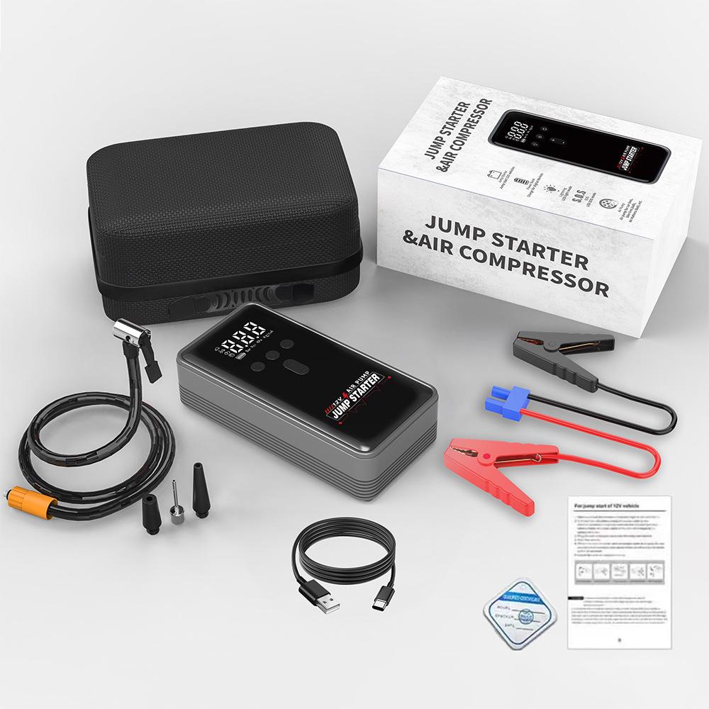12В Автомобильный аварийный пусковой аппарат и насос: Универсальное зарядное устройство для аккумуляторного зажигания