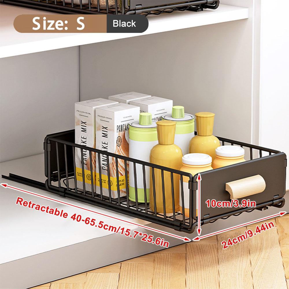 Kitchen Storage Sliding Drawer Pull Out Cabinet Organizer With Wooden Handle Spice Storage Rack For Kitchen Cupboard Organizer