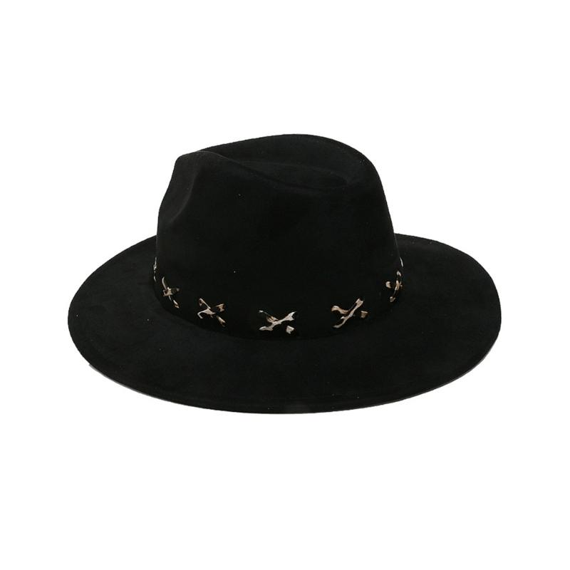 

Cowboy Hats Panama Hat Unique Stitches Wide Brimmed for Women Men Photo Props Western for Men Women Unisex Wear Headwear чорний