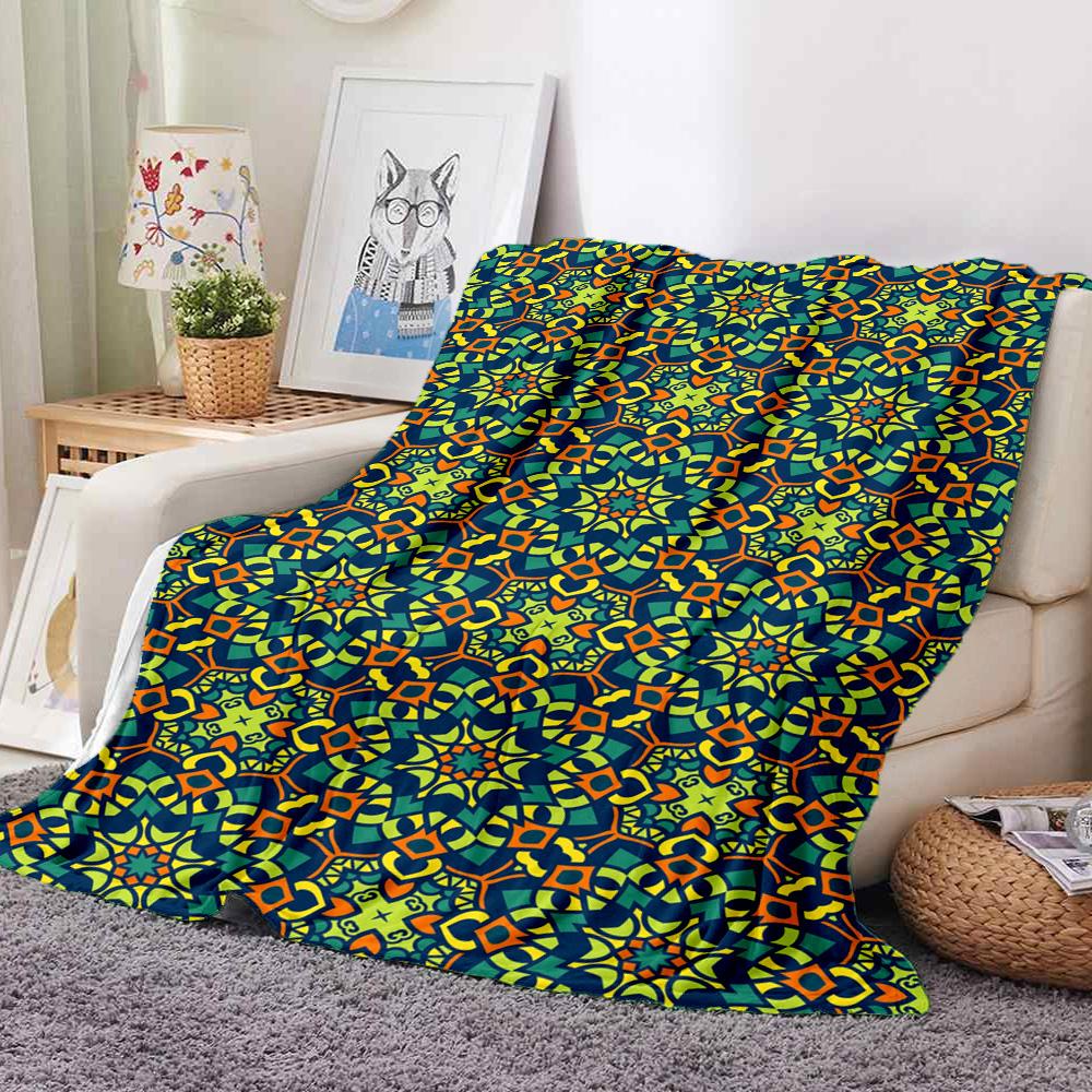 Mandala Flannel Blanket Throw Blanket Soft Warm Sofa Bed Camping Car home Decor Unique Christmas Gift C930388
