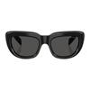 Prada Solid Brand Logo Acetate Square Sunglasses Women's Black