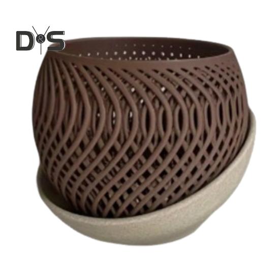 

Цветочный горшок, напечатанный на 3D-принтере, легкий цветочный горшок с дренажными отверстиями, кашпо для орхидей с поддоном для комнатных растений, уличного декора для сада и дома белый