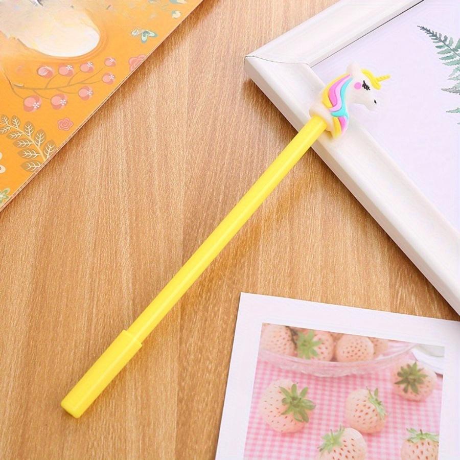 12/20 KS Jasně barevné kreslené gelové tužky ve tvaru jednorožce 0,5 mm Černá Snový Fantazijní Roztomilý Styl Studentské Psací Potřeby Party Dárky, Promoce Zpět do školy.